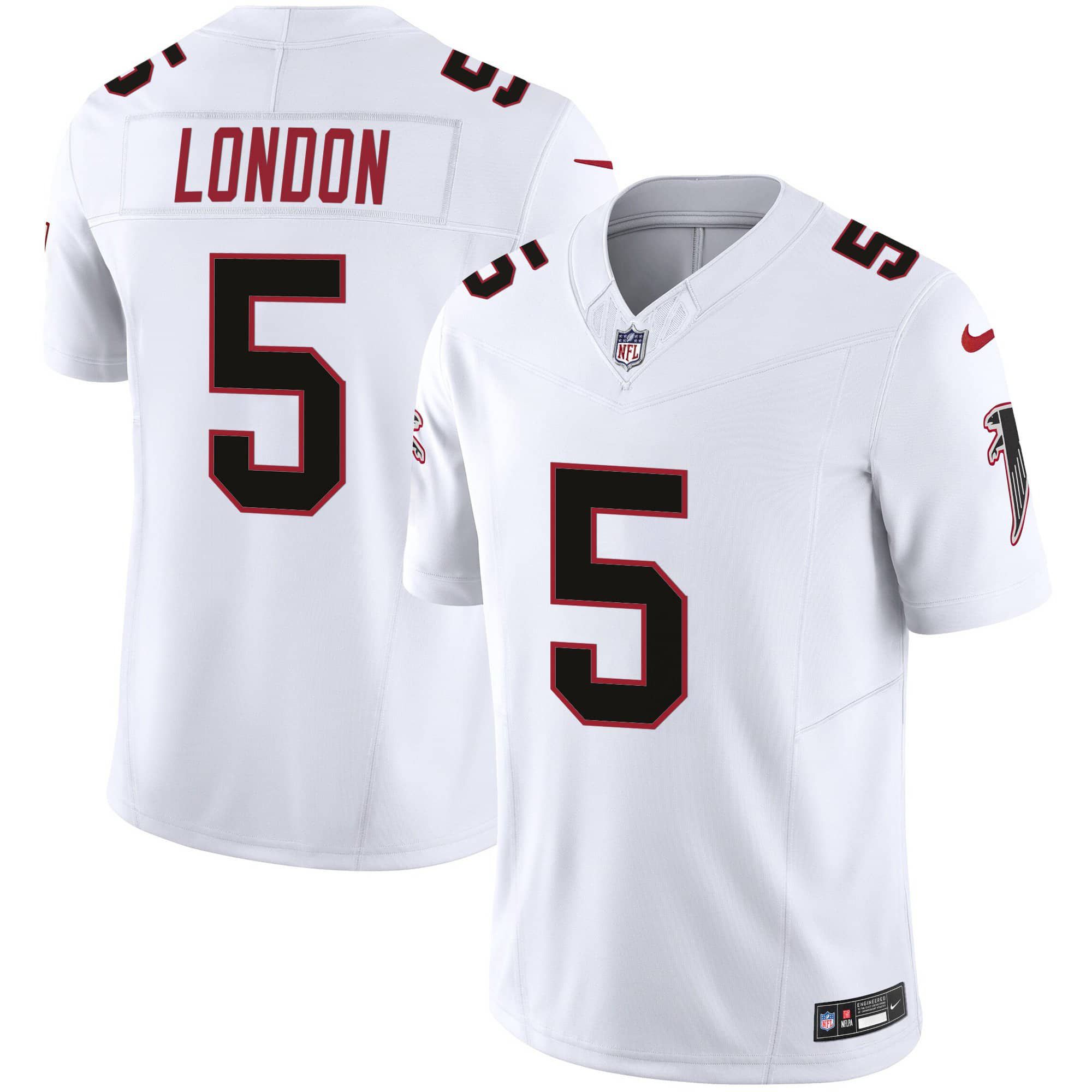 Men Atlanta Falcons #5 London White 2024 Nike Vapor Limited NFL Jersey